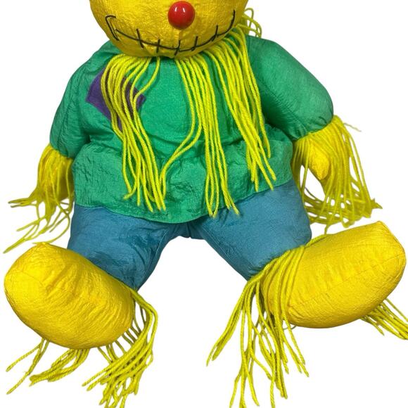 Vtg Puffy Nylon Stuffed Scarecrow Fall Halloween Decor Midwestern Home Products - Picture 3 of 7